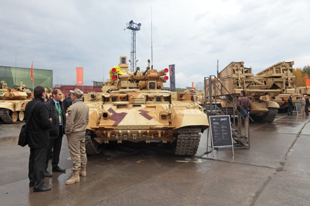 NIZHNY TAGIL, RUSSIA - SEP 26, 2013: The international exhibition of armament, military equipment...
