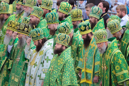 MOSCOW REGION, SERGIYEV POSAD, RUSSIA - JUL 18, 2014: Ceremony of celebration of the 700th...