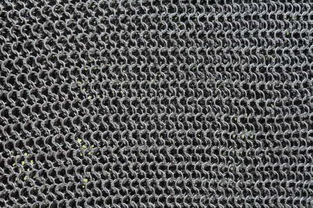 Metal forged medieval chain armorの写真素材