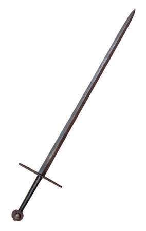 The old medieval sword, isolated on white 