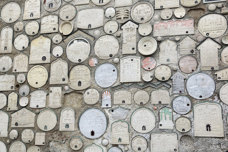 Gifts Orthodox monasteries (stone symbols monasteries with the relics of saints) from all over the world the male Assumption Monastery of the Caves in Bakhchisaray city, Republic of Crimea, Russiaの写真素材