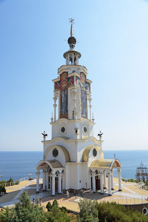 Malorechenskoye, republic Of Crimea, Russia. Temple-lighthouse of St. Nicholas the Wonderworker of Myra in Lycia.の写真素材