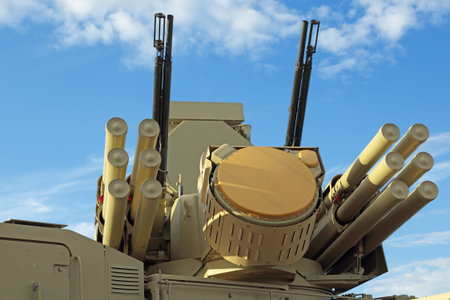ZHUKOVSKY, MOSCOW REGION, RUSSIA - AUG 30, 2015: The Pantsir-S1 (SA-22 Greyhound) is a combined...