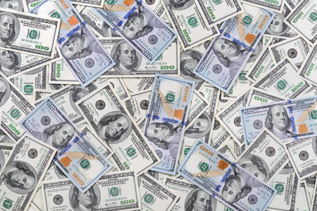 Background of 100 dollar bills