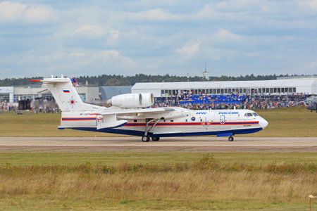 ZHUKOVSKY, MOSCOW REGION, RUSSIA - AUG 28, 2015: The Beriev Be-200 Altair is a multipurpose...
