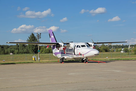 ZHUKOVSKY, MOSCOW REGION, RUSSIA - AUG 23, 2015: Let L-410 NG Turbolet - Czech universal twin-engine...