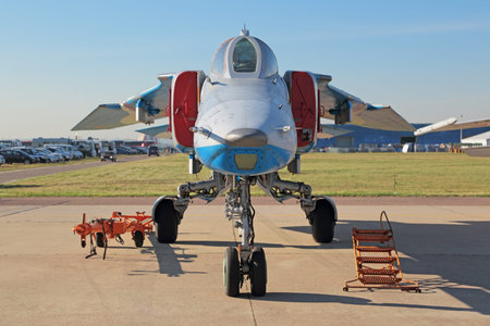 ZHUKOVSKY, MOSCOW REGION, RUSSIA - AUG 25, 2015: The Mikoyan-Gurevich MiG-23 (NATO reporting name:...