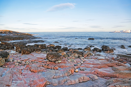 Russian polar region, Kola Peninsula, Murmansk Oblast, views of the Barents sea the Arctic oceanの写真素材