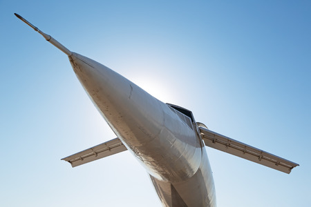 ZHUKOVSKY, MOSCOW REGION, RUSSIA - AUG 25, 2015: The Tupolev Tu-144 plane was the first in the world commercial supersonic transport aircraft at the International Aviation and Space salon MAKS-2015のeditorial素材