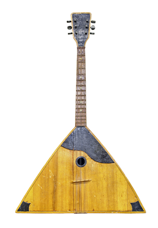 The old six-string balalaika, isolated on white backgroundの写真素材
