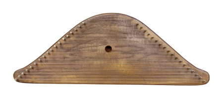 Gusli is the oldest Russian multi-string plucked instrument, isolated on white backgroundの写真素材