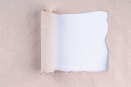 Paper background frame from two sheets of beige paper and whiteの写真素材