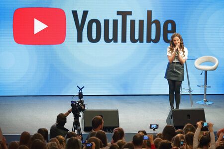 MOSCOW, RUSSIA - NOV 18, 2017: Natalia Berseneva (Bersik) is a popular Russian video blogger and vlogger to meet with fansのeditorial素材