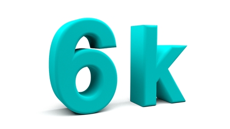 3D rendering of 6k text in big letters on a white background.の写真素材