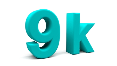 3D rendering of 9k text in big letters on a white background.の写真素材