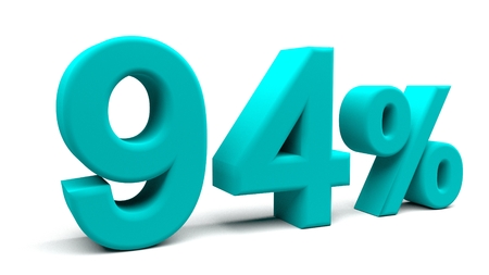 3D percents text, with big fonts isolated on white background. 3D rendering.の写真素材