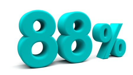 3D percents text, with big fonts isolated on white background. 3D rendering.の写真素材