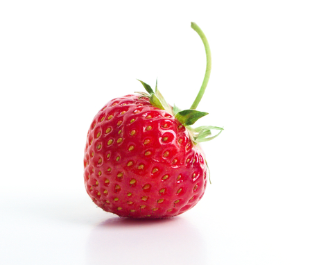 Fresh sweet strawberry isolated on whiteの写真素材