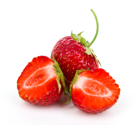Strawberry isolated on white background cutoutの写真素材