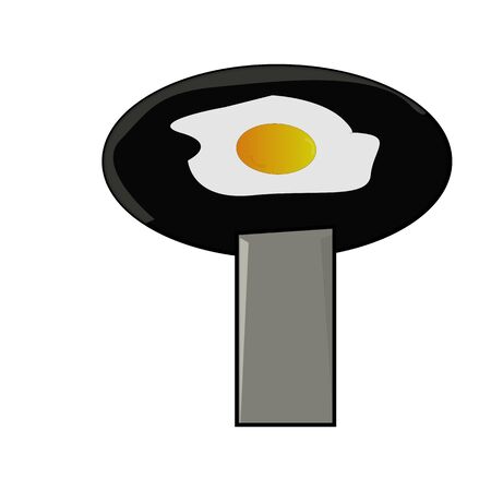 Fried eggs are being cookedのイラスト素材