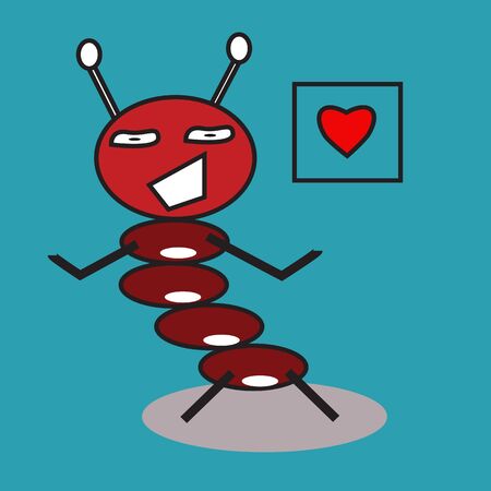 red ant dancing with loveのイラスト素材