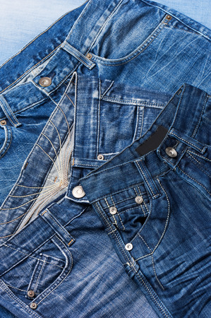 Heap of different jeansの写真素材