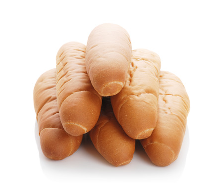Heap of the breads on a white backgroundの写真素材