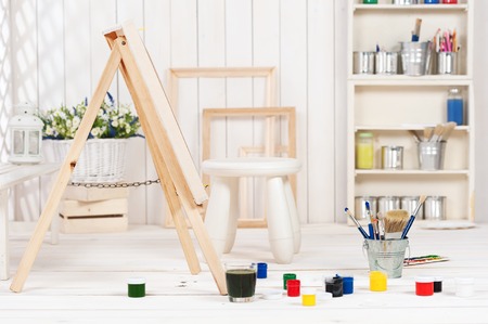 Art workshop equipmentsの写真素材