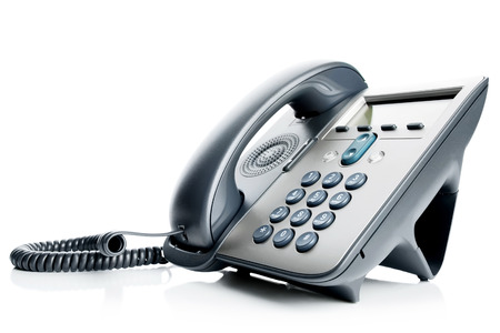 Telephone on a white backgroundの写真素材