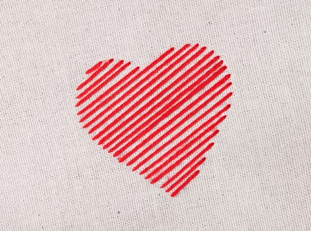 Embroidered symbols on a fabricの写真素材