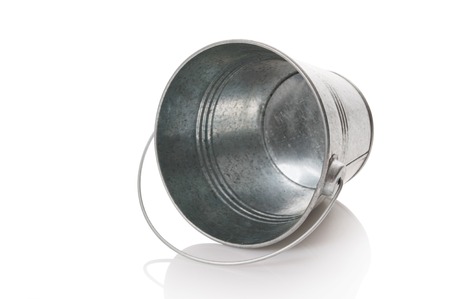 The zinked bucket on a white backgroundの写真素材