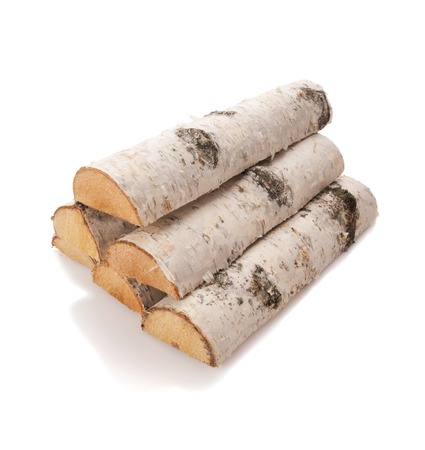 The logs of fire wood isolated on whiteの写真素材