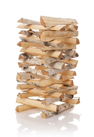 The logs of fire wood isolated on whiteの写真素材