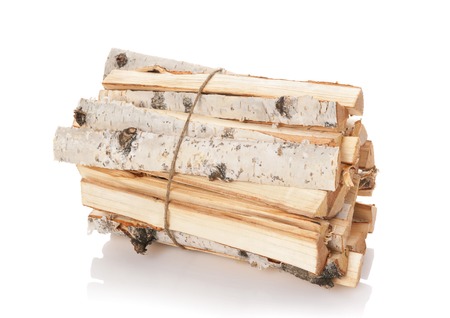The logs of fire wood isolated on whiteの写真素材