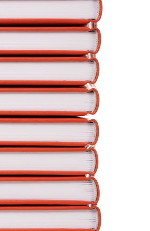 Heap of books on a white backgroundの写真素材