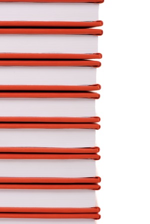 Heap of books on a white backgroundの写真素材