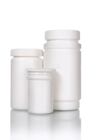 Medical bottles  isolated on whiteの写真素材