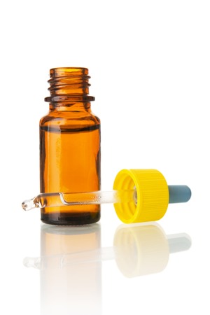Medical bottle isolated on whiteの写真素材
