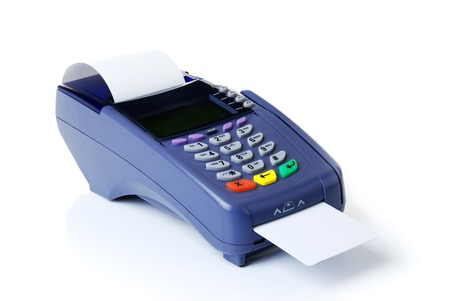 Payment on a credit card through the terminalの写真素材