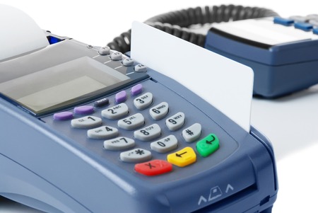 Payment on a credit card through the terminalの写真素材
