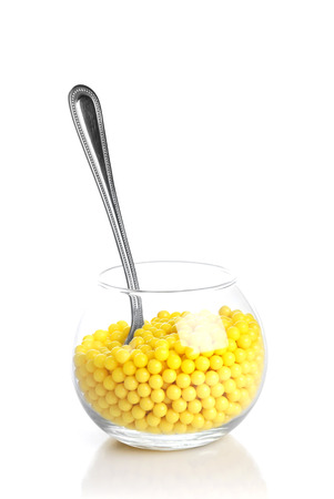 Vitamins in a vase on a white backgroundの写真素材