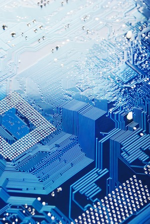 Close-up of the electronic system board, motherboardの写真素材