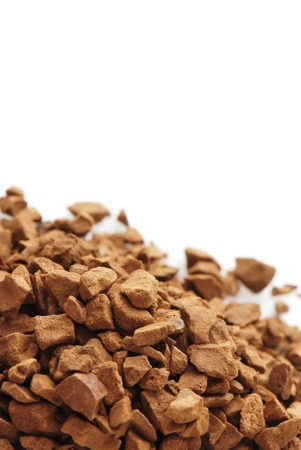 Heap granular coffee on a white background の写真素材
