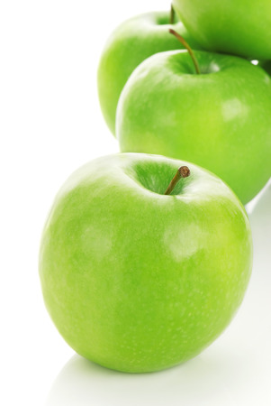 The apples on a white backgroundの写真素材