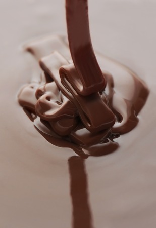 Spiral of fused chocolateの写真素材