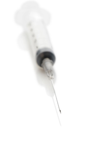 Syringe on a white backgroundの写真素材