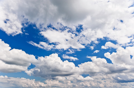 The blue sky with cloudsの写真素材