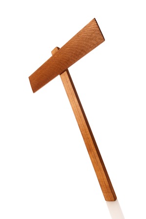 Wooden information index isolated on whiteの写真素材