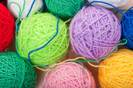 Background from the ñolor woolen clews for knittingの写真素材