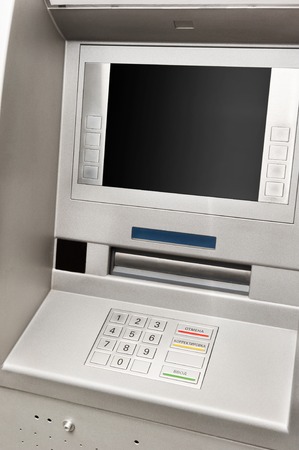 Automated teller machine close-upの写真素材